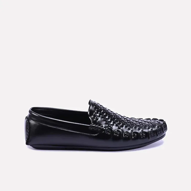 Vault Black Textured Loafers 0130884