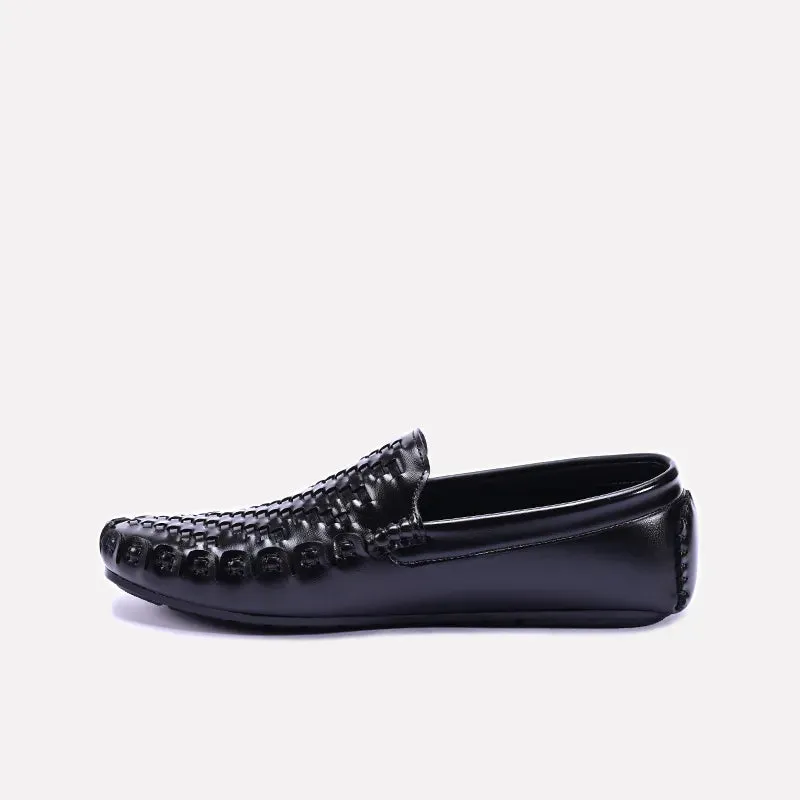 Vault Black Textured Loafers 0130884