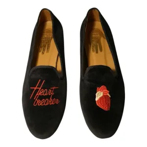 VERAMEAT Red and Black Embroidered Heart Breaker Flats with Heart Design | US 8