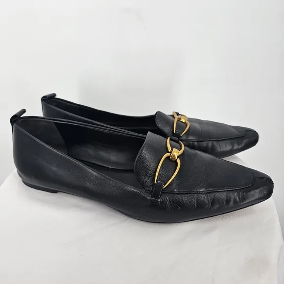 Veronica Beard Champlain Black Leather Loafers | Size 11 Slip-On Classics