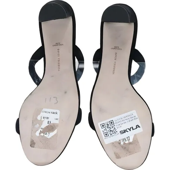 Veronica Beard Gauley Slide Black Sandals Size 8.5 M Women