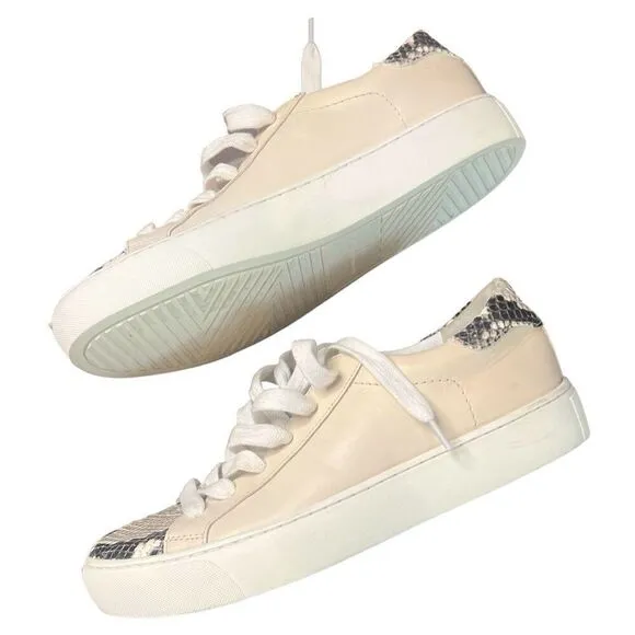 VERONICA BEARD Natural Python Ivory Leather Sneaker NWOB Size 5 1/2