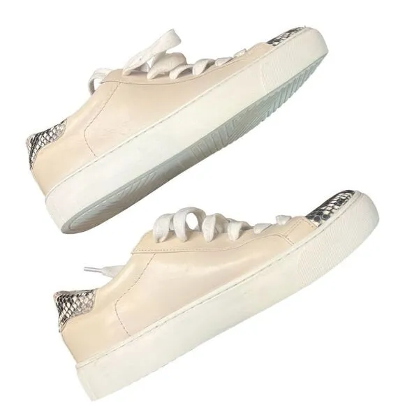 VERONICA BEARD Natural Python Ivory Leather Sneaker NWOB Size 5 1/2