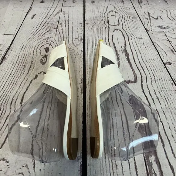 Veronica Beard Sandals Womens 6 White‎ Seraphina Slide Leather Top Knot