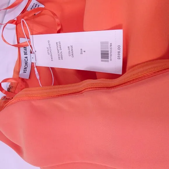 Veronica Beard Women's Absol Strapless Pencil Maxi Dress Sz 4 and 8 598 Orange