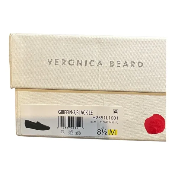VERONICA BEARD Women’s Griffin Basket Weave Loafer Black Leather Size 8.5