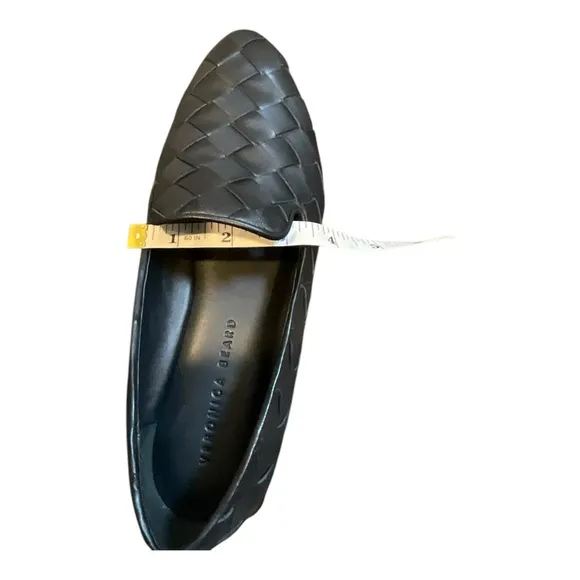 VERONICA BEARD Women’s Griffin Basket Weave Loafer Black Leather Size 8.5