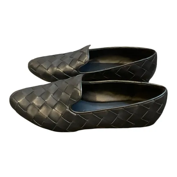 VERONICA BEARD Women’s Griffin Basket Weave Loafer Black Leather Size 8.5