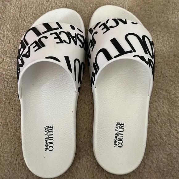 Versace Jeans Collection Black and White Slides