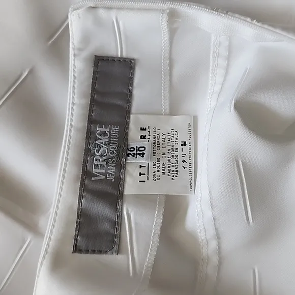 VERSACE Jeans Couture ITIERRE  Banded White Pencil Skirt Size 26