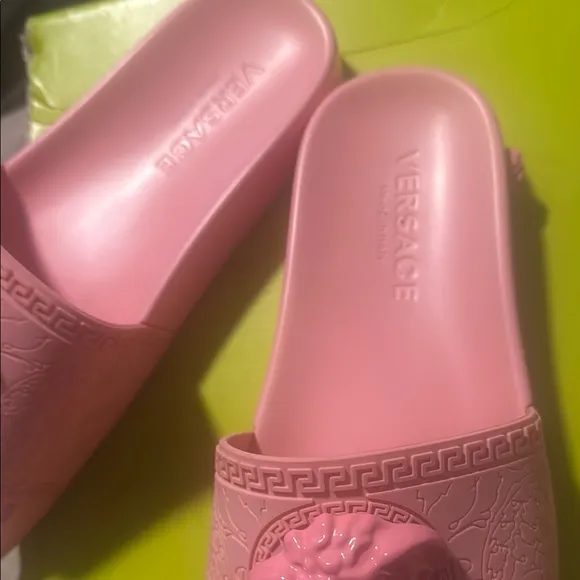 Versace Pink Medusa Slides