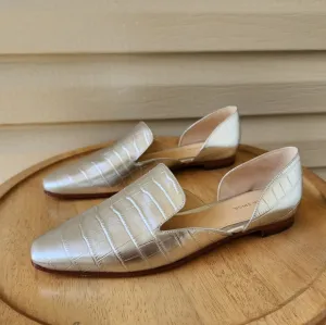 Via Spiga Allese silver leather flats loafers size 7