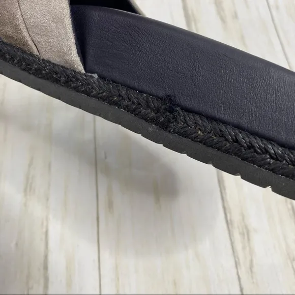Vince Alisa Blue Gray Black Suede Slide Sandals