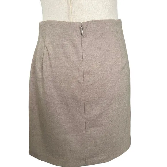 Vince Brown Designer Wool Pencil Skirt Extra Small Soft Knit Preppy Minimalist