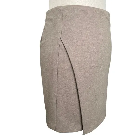 Vince Brown Designer Wool Pencil Skirt Extra Small Soft Knit Preppy Minimalist