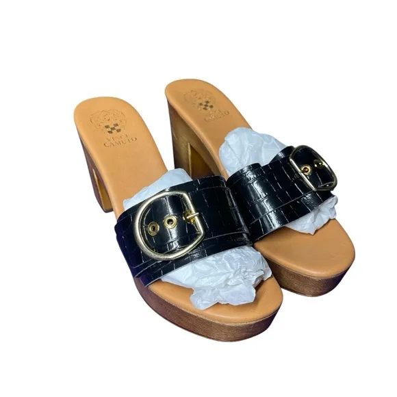 Vince Camuto Black Slide Sandals