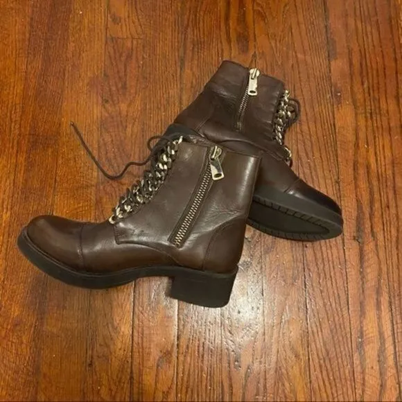 Vince Camuto Leather Lace Up Boots