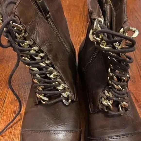 Vince Camuto Leather Lace Up Boots