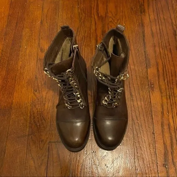 Vince Camuto Leather Lace Up Boots