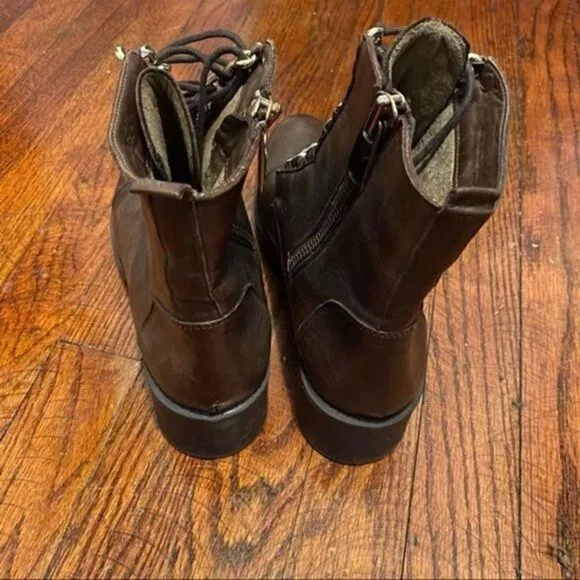 Vince Camuto Leather Lace Up Boots