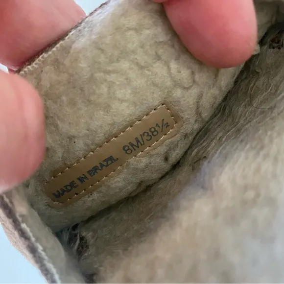 Vince Camuto Suede Kanadial Faux Fur Taupe Slides - Size 8 NWOB