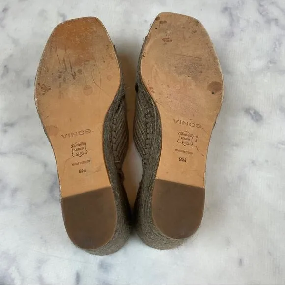 Vince Gaelan Raffia Slide Wedge Sandals