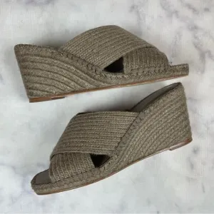 Vince Gaelan Raffia Slide Wedge Sandals
