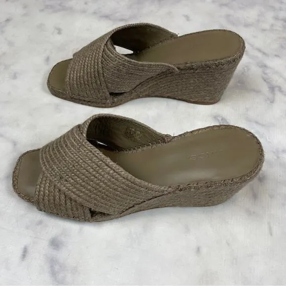 Vince Gaelan Raffia Slide Wedge Sandals