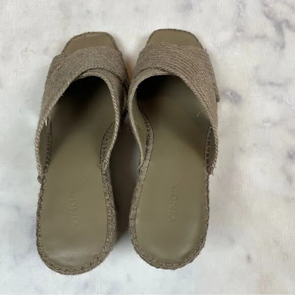 Vince Gaelan Raffia Slide Wedge Sandals