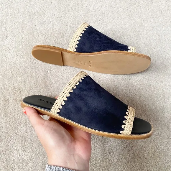 VINCE Suede Slide Sandals