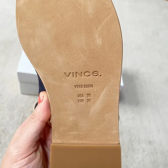 VINCE Suede Slide Sandals