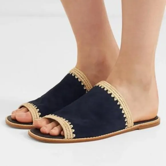 VINCE Suede Slide Sandals