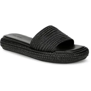 Vince Womens Eva Black Braided Manmade Slide Sandals New