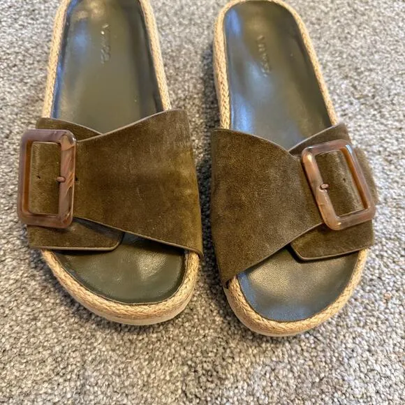 Vince Women’s Grant Slide Sandal Black Size 8M/38