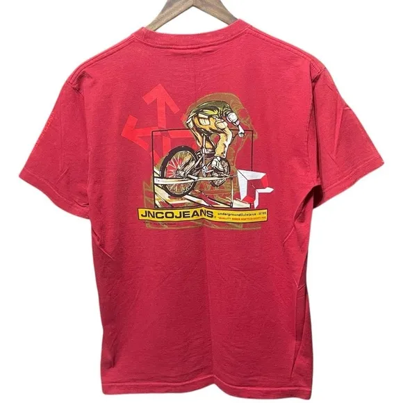 vintage 2000s Y2K JNCO jeans BMX graphic short sleeve casual streetwear T-shirt