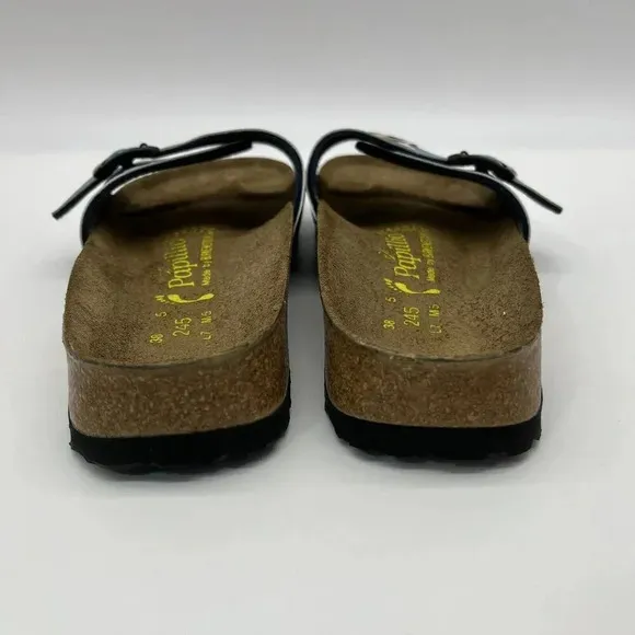 Vintage Birkenstock Papillio Slide Sandals Womens 7 Cheetah Denim Pattern