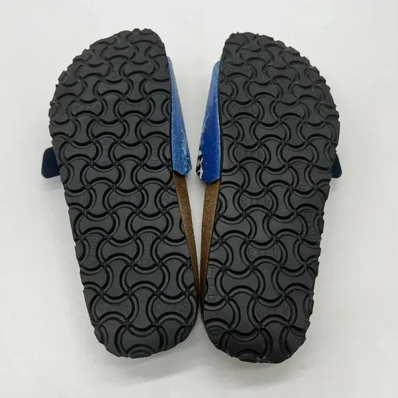 Vintage Birkenstock Papillio Slide Sandals Womens 7 Cheetah Denim Pattern