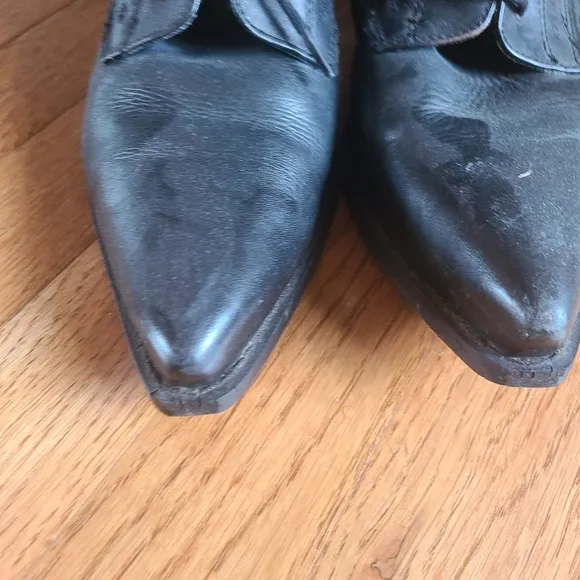 Vintage Black Lace-Up Women's Ankle Boots Pointy Toe