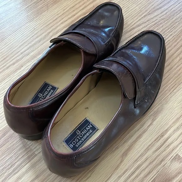 VINTAGE BOSTONIAN STOCKBRIDGE LEATHER LOAFERS OXBLOOD RED SIZE 7.5M