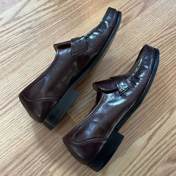VINTAGE BOSTONIAN STOCKBRIDGE LEATHER LOAFERS OXBLOOD RED SIZE 7.5M