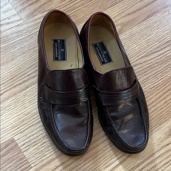 VINTAGE BOSTONIAN STOCKBRIDGE LEATHER LOAFERS OXBLOOD RED SIZE 7.5M