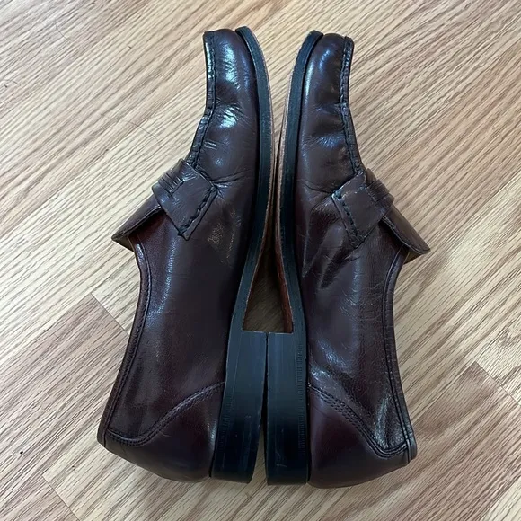 VINTAGE BOSTONIAN STOCKBRIDGE LEATHER LOAFERS OXBLOOD RED SIZE 7.5M