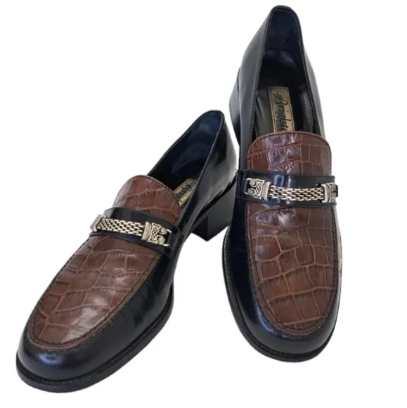 Vintage Brighton Made In Italy Dawn 9N Women's Black &amp; Brown Leather‎ Oxford