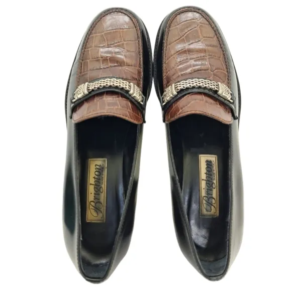 Vintage Brighton Made In Italy Dawn 9N Women's Black &amp; Brown Leather‎ Oxford