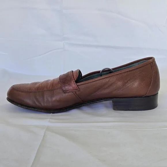 Vintage Emilio Bianco Lizard Leather Stylish Leather Loafers Men Size 10 See Pic