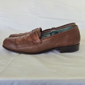 Vintage Emilio Bianco Lizard Leather Stylish Leather Loafers Men Size 10 See Pic
