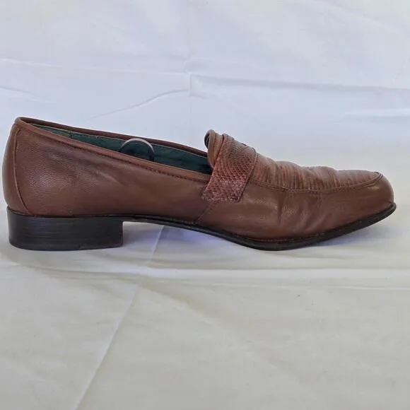 Vintage Emilio Bianco Lizard Leather Stylish Leather Loafers Men Size 10 See Pic