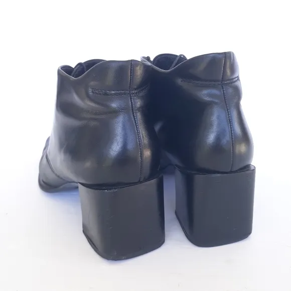 Vintage Franco Sarto Leather Lace Up Ankle Boots