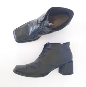 Vintage Franco Sarto Leather Lace Up Ankle Boots