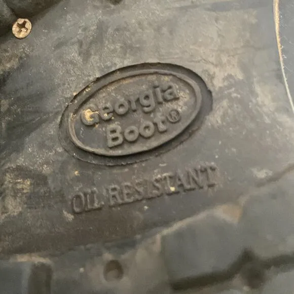 Vintage Georgia Boot Men’s 8&quot; Logger Boots  Black Leather Work Boots 7.5W